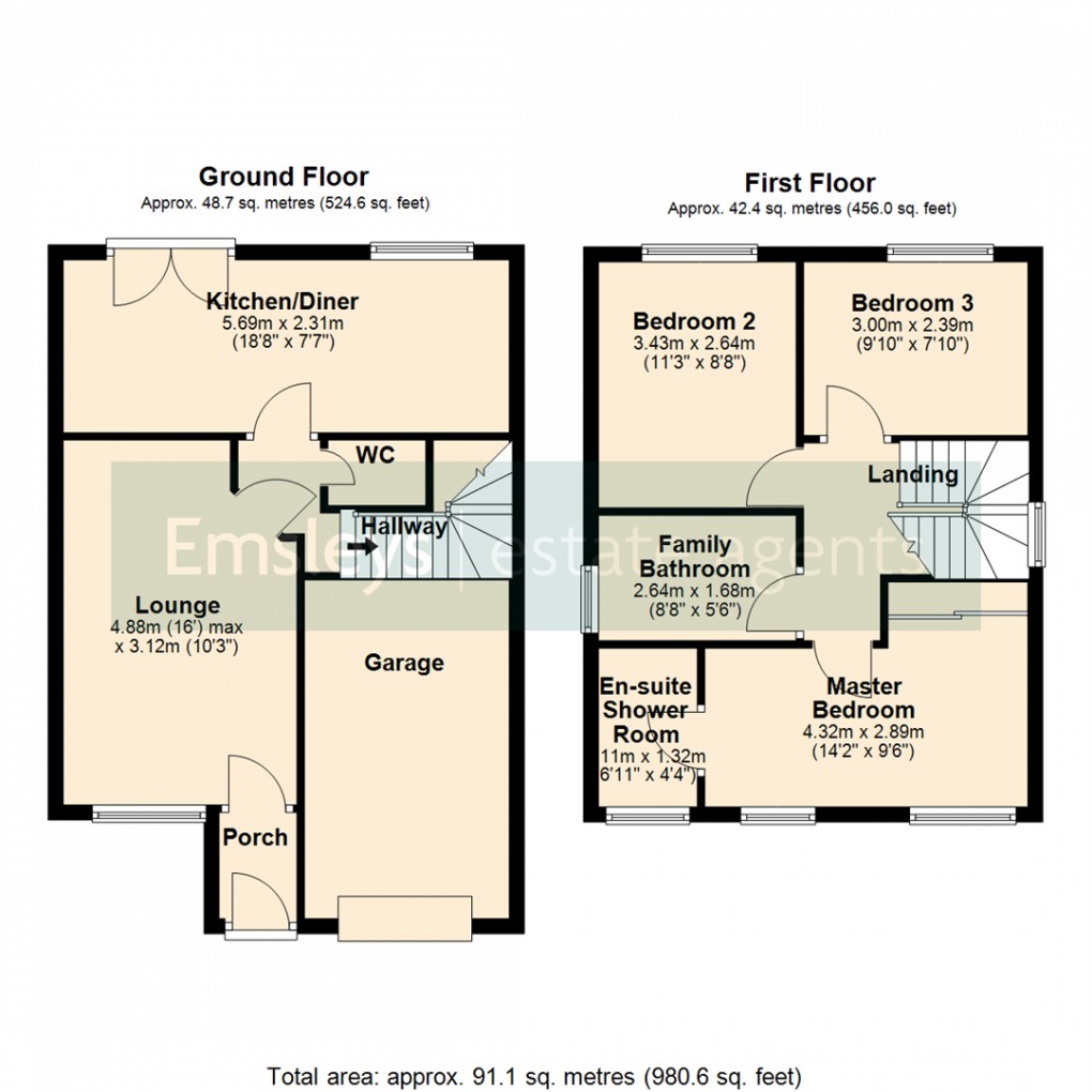 Floorplan for Bula Close, Kippax, Leeds