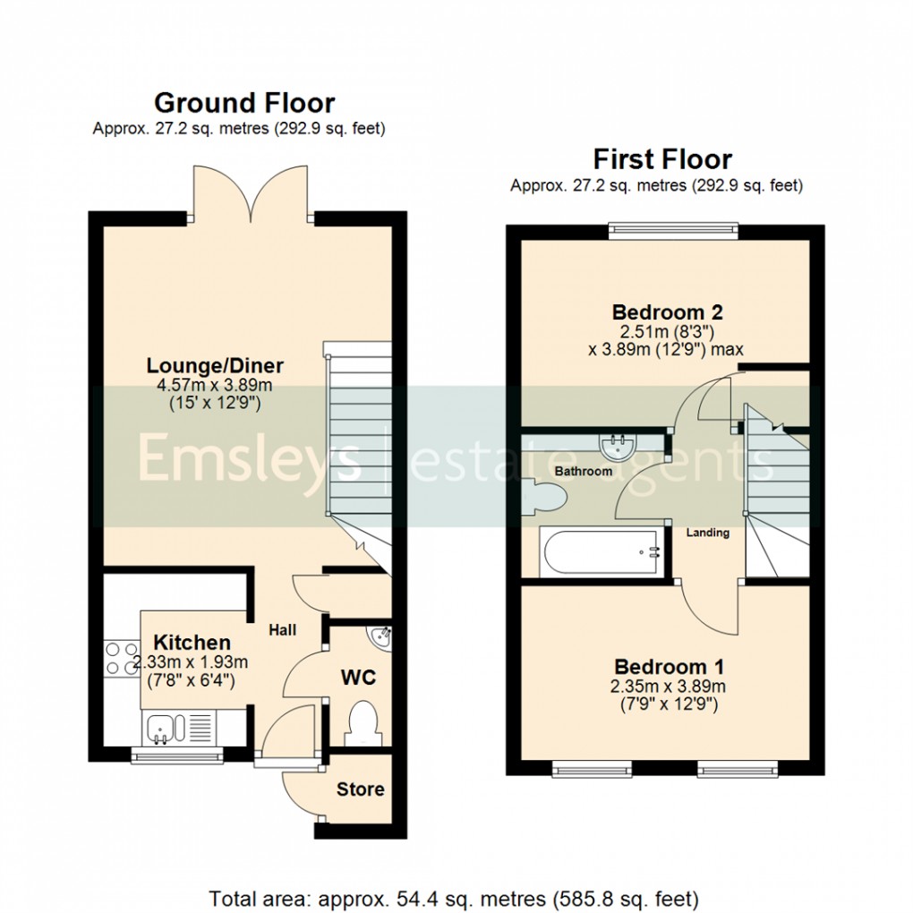 Floorplan for Oakham Way, LEEDS