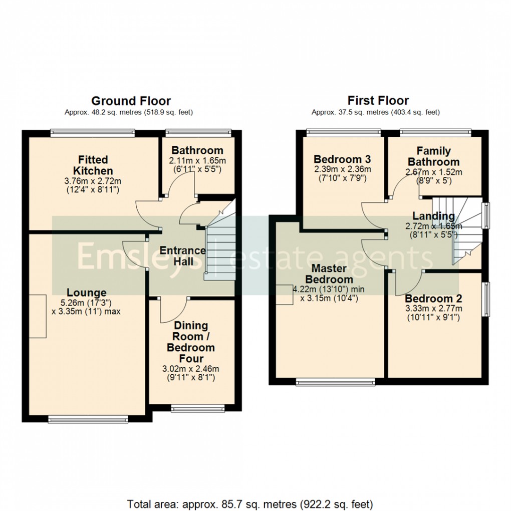 Floorplan for Whitecliffe Rise, Swillington, Leeds