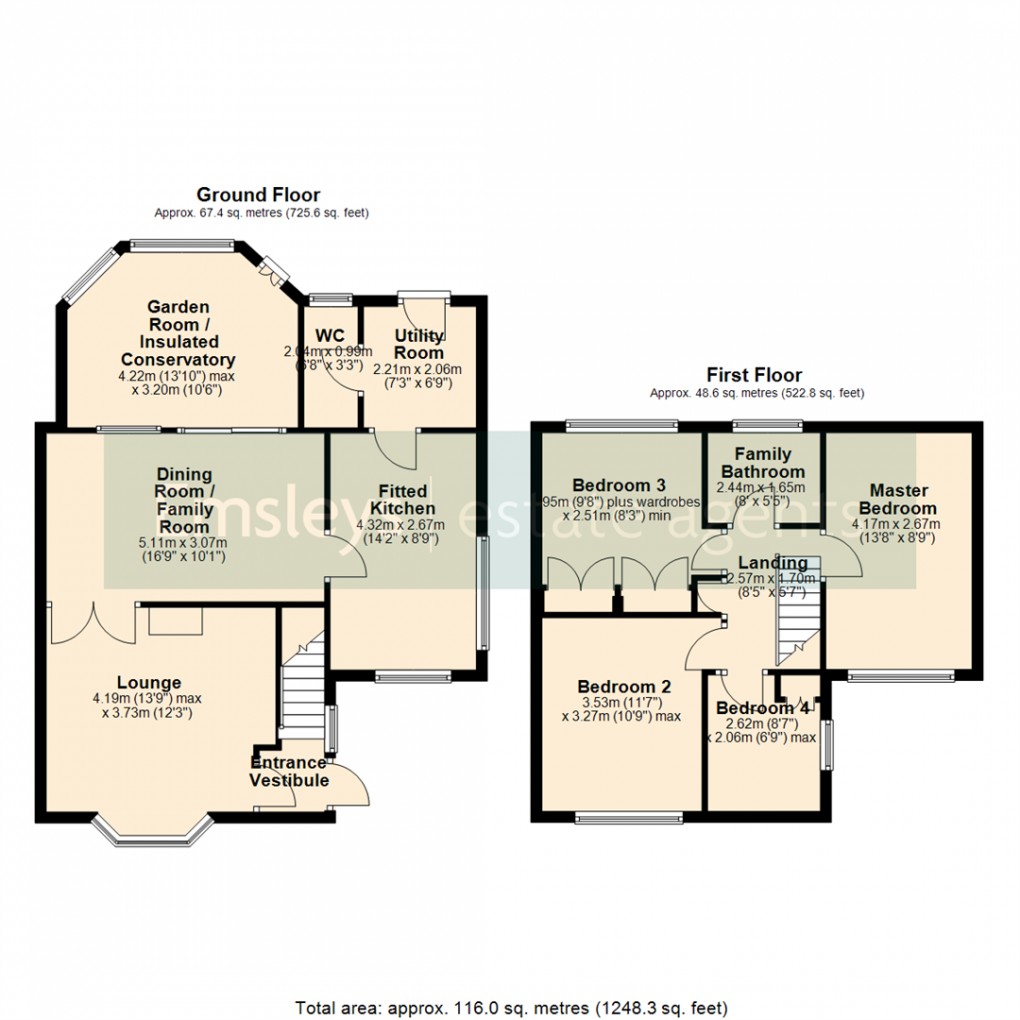 Floorplan for Greenfield Close, Kippax, Leeds