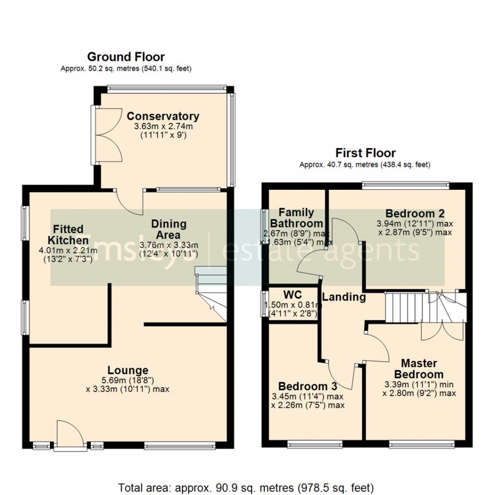 Floorplan for Ringway, Garforth, Leeds