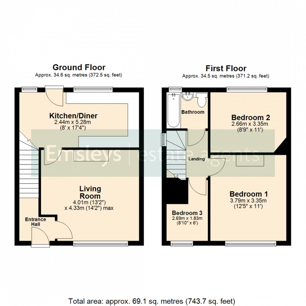 Floorplan for Inglewood Place, Leeds