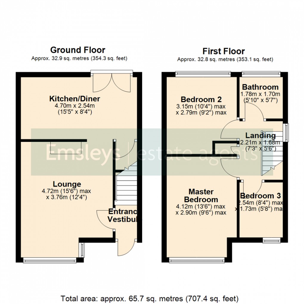 Floorplan for Purbeck Grove, Garforth, Leeds