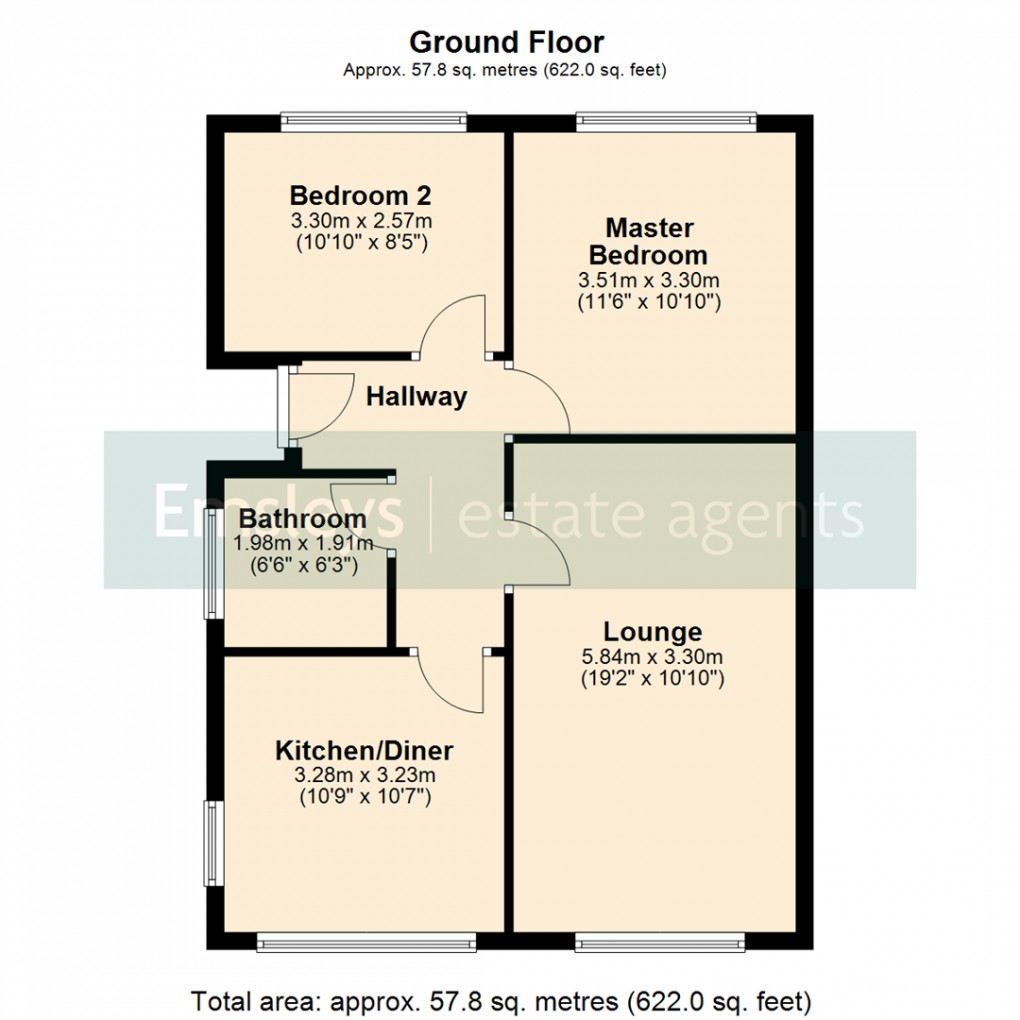 Floorplan for Ascot Road, Kippax, Leeds