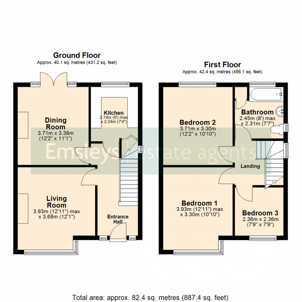 Floorplan for Manston Crescent, Crossgates, Leeds