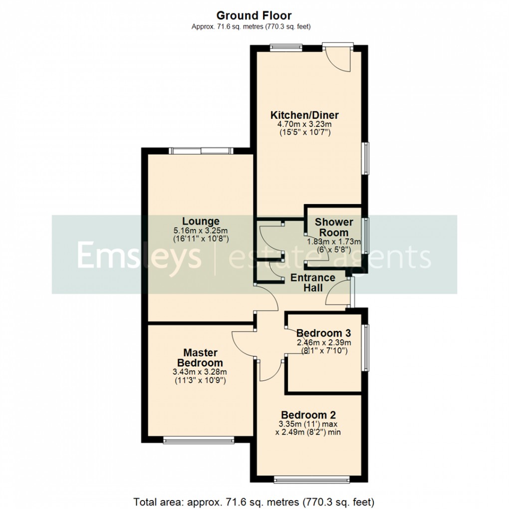 Floorplan for Sandgate Drive, Kippax, Leeds