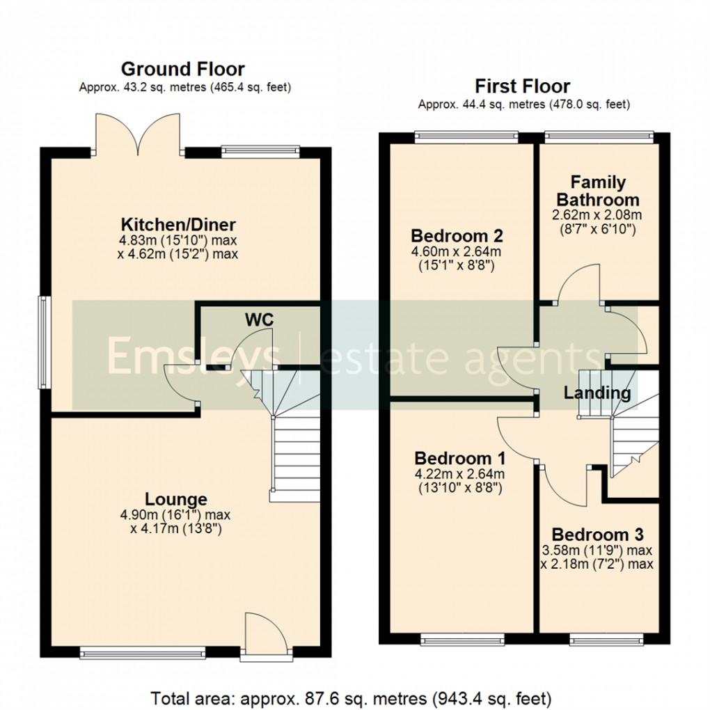 Floorplan for Birch Grove, Kippax, Leeds