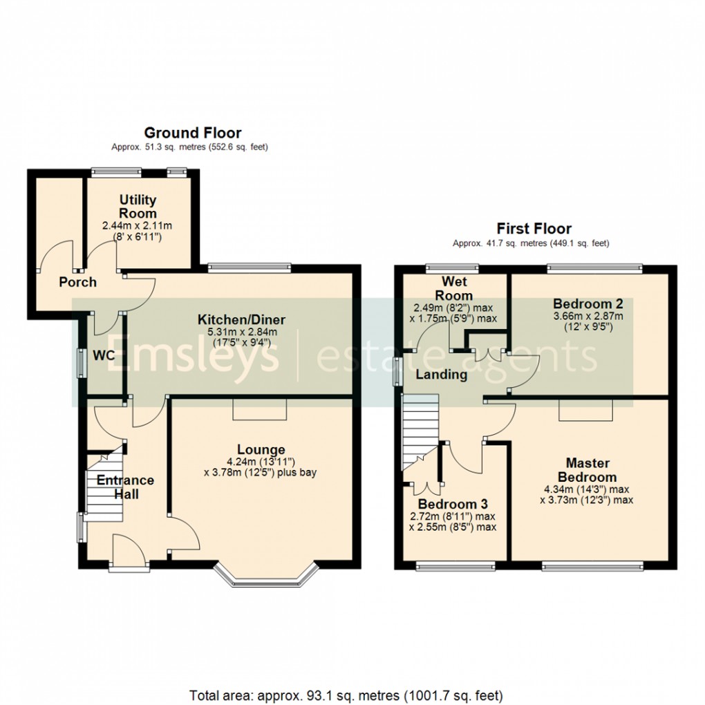 Floorplan for Oak Crescent, Garforth, Leeds
