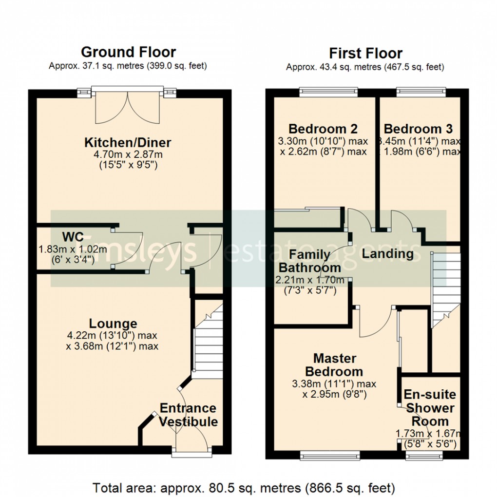 Floorplan for George Street, Great Preston, Leeds