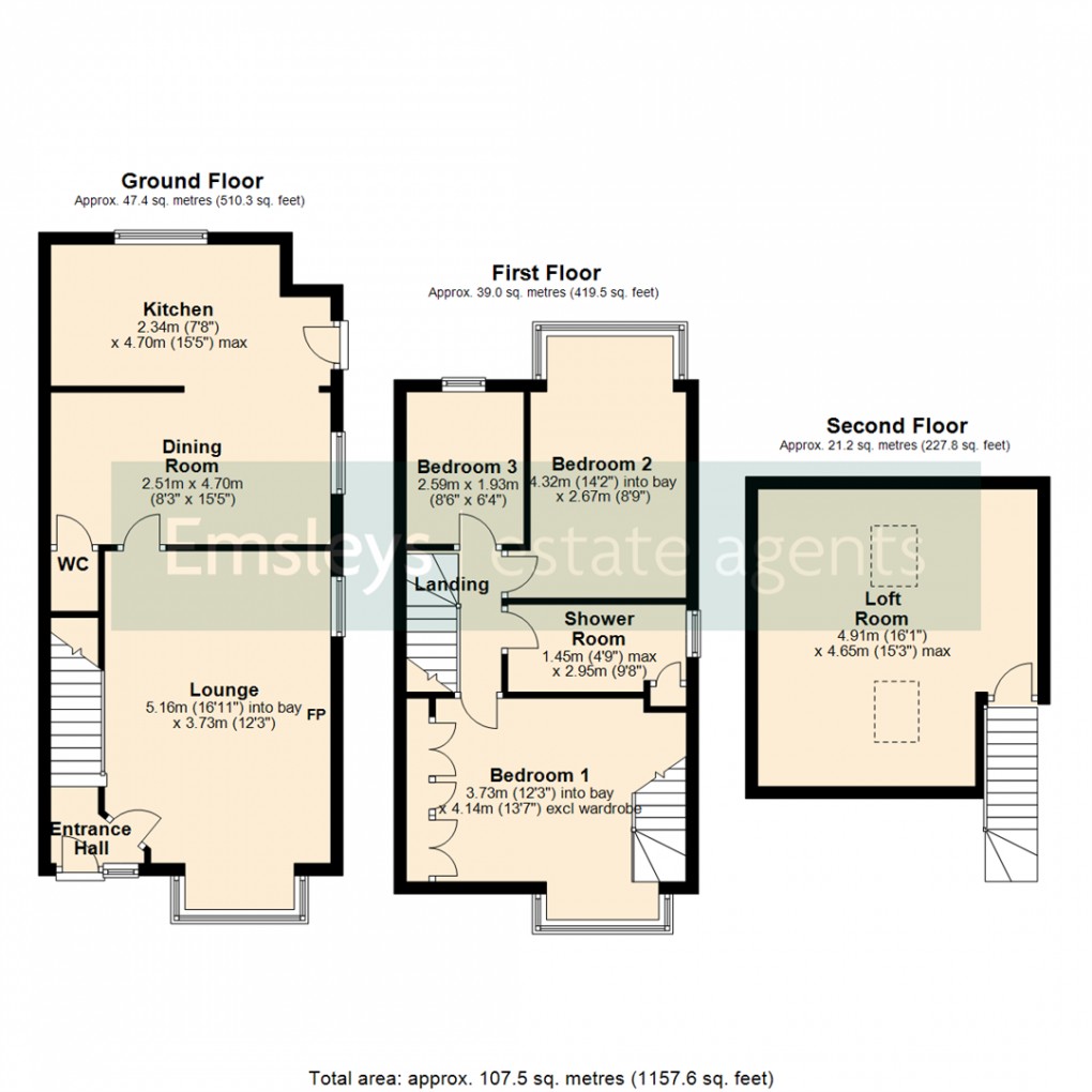 Floorplan for Moor Lane, Sherburn In Elmet, Leeds