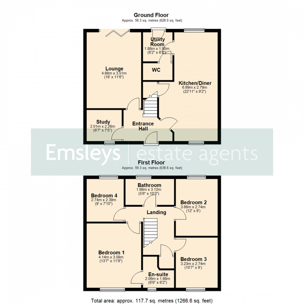 Floorplan for Greenfields, Ulleskelf, Tadcaster