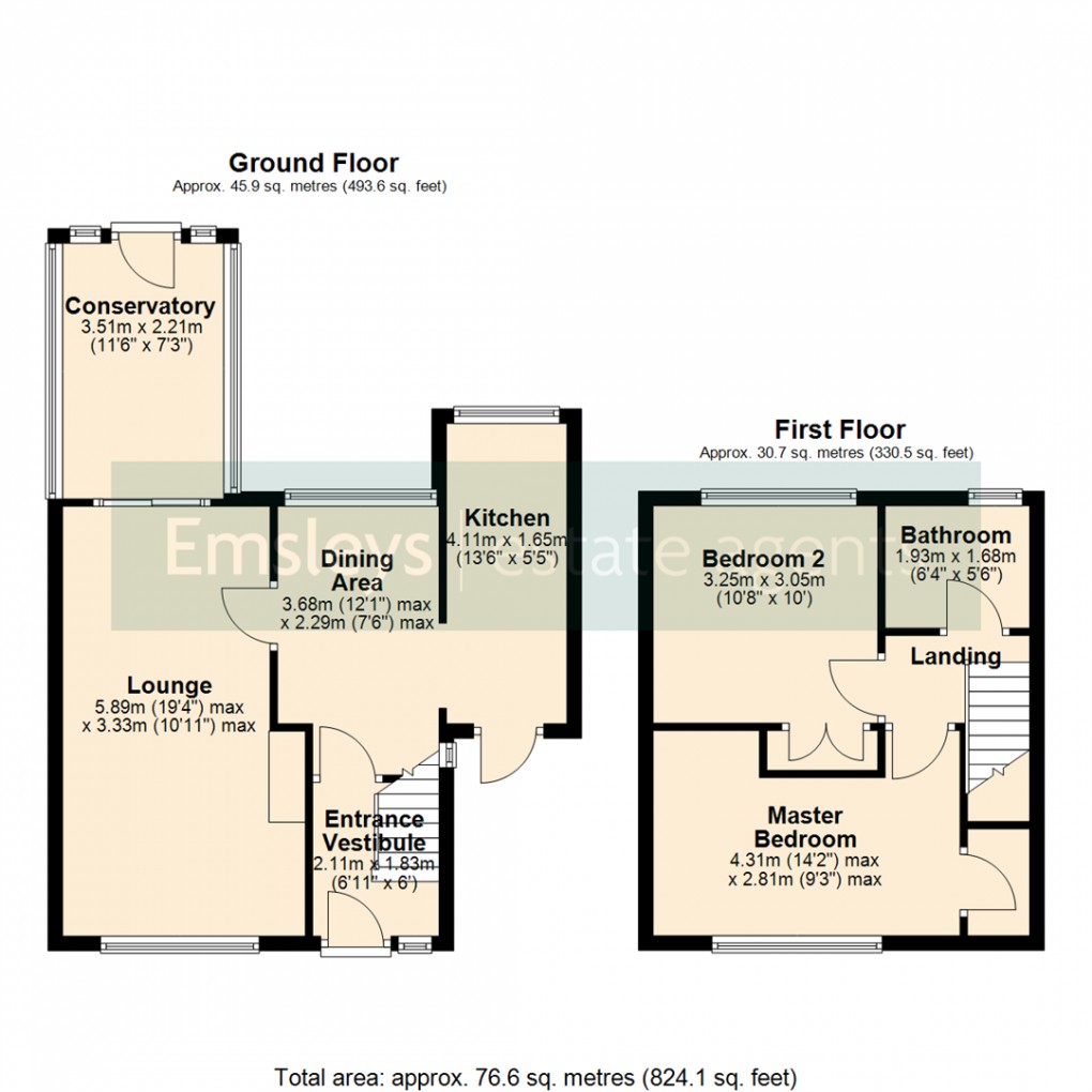 Floorplan for Park Avenue, Allerton Bywater, Castleford