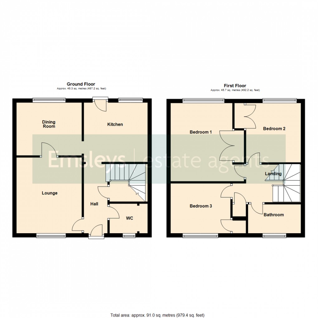 Floorplan for Brayton Garth, Swarcliffe, Leeds 14