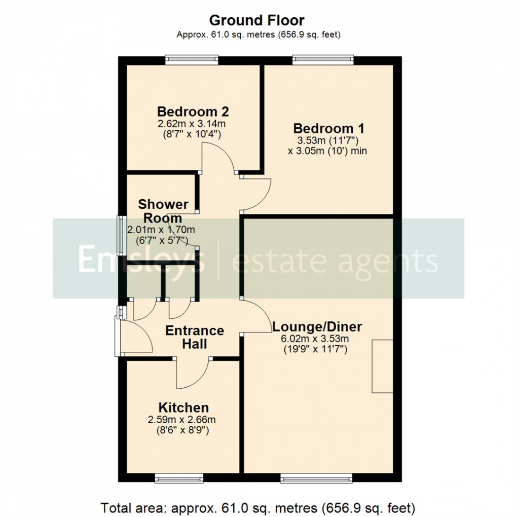 Floorplan for Park Avenue, Sherburn In Elmet, Leeds