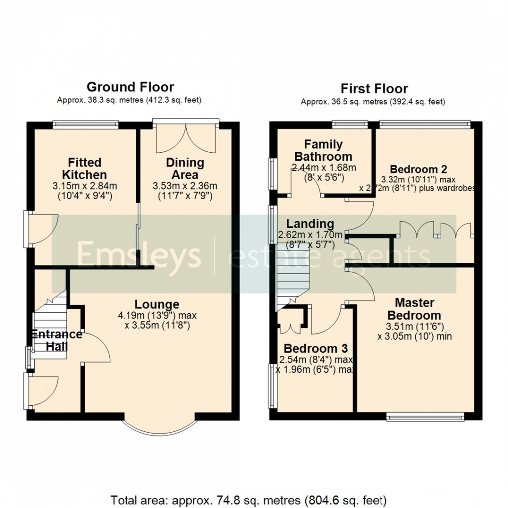 Floorplan for Greenfield Avenue, Kippax, Leeds