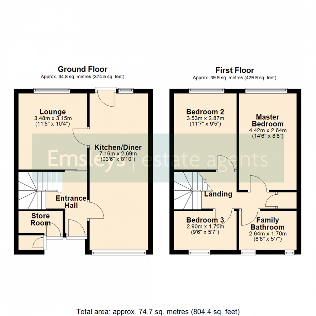 Floorplan for Glencoe Gardens, Kippax, Leeds