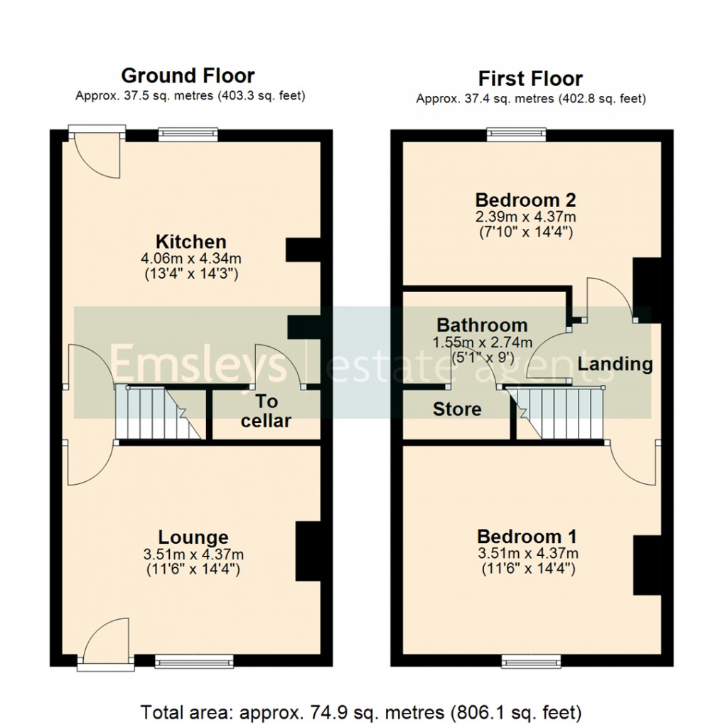 Floorplan for Marshall Street, Stanley, Wakefield