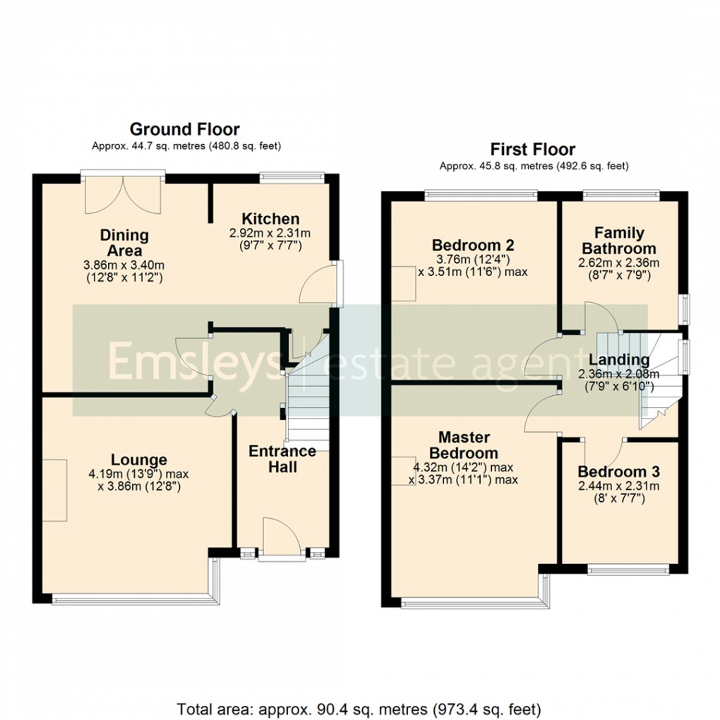 Floorplan for Knightsway, Whitkirk Leeds