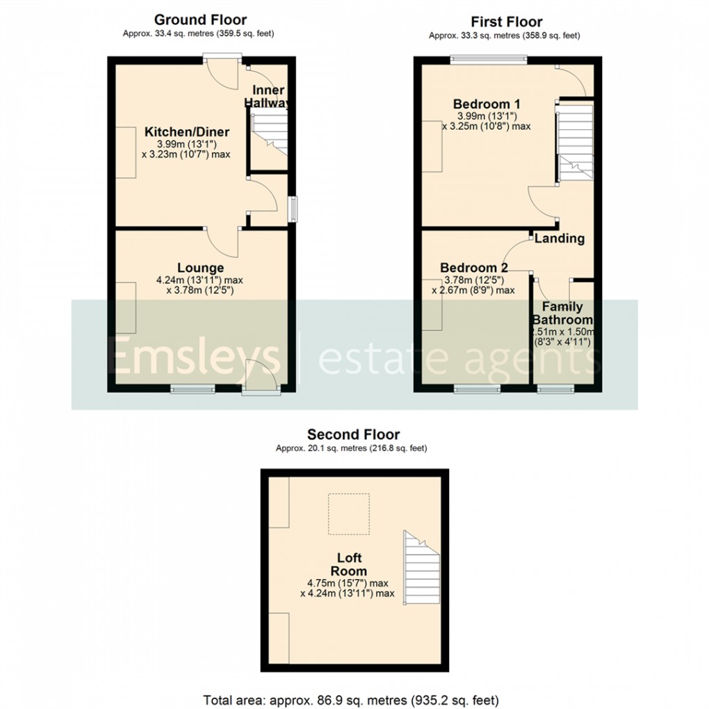 Floorplan for Coupland Road, Garforth, Leeds