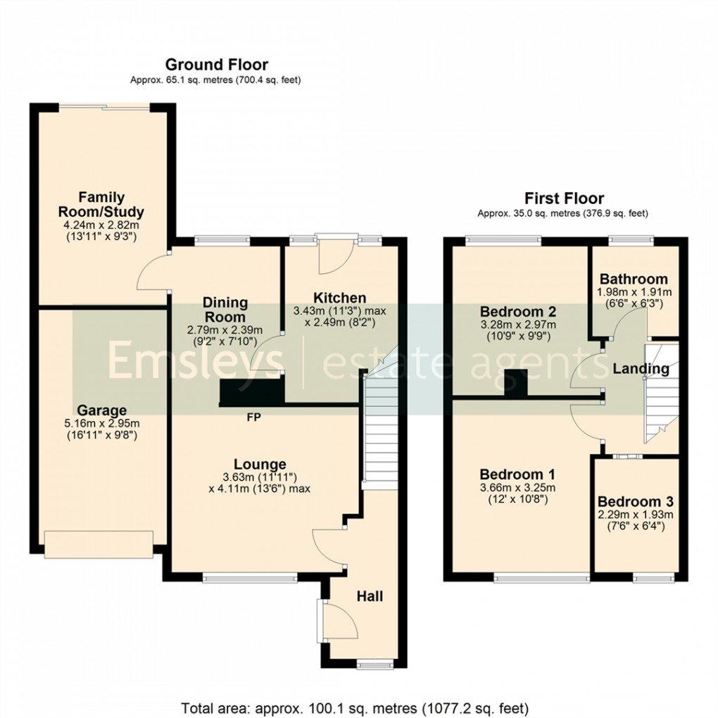 Floorplan for Common Lane, South Milford, Leeds