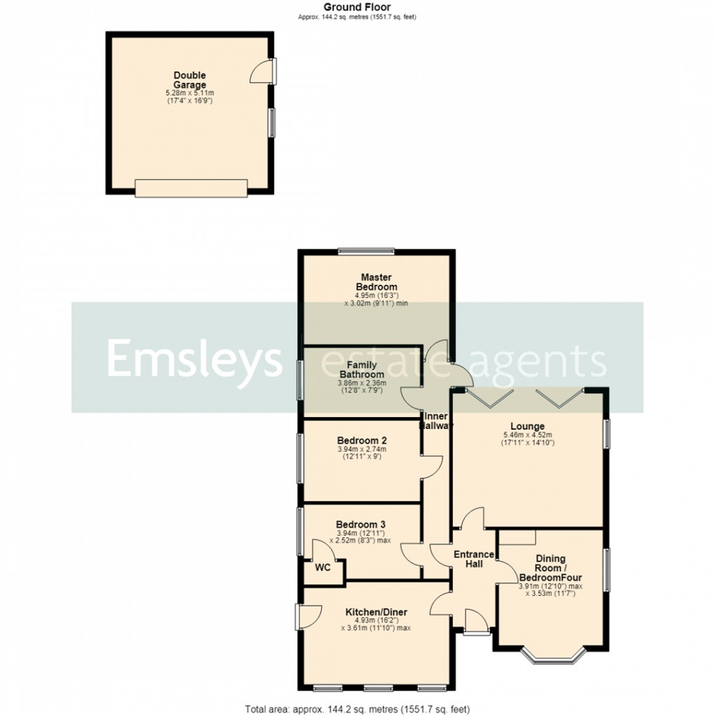 Floorplan for Sandgate Drive, Kippax, Leeds