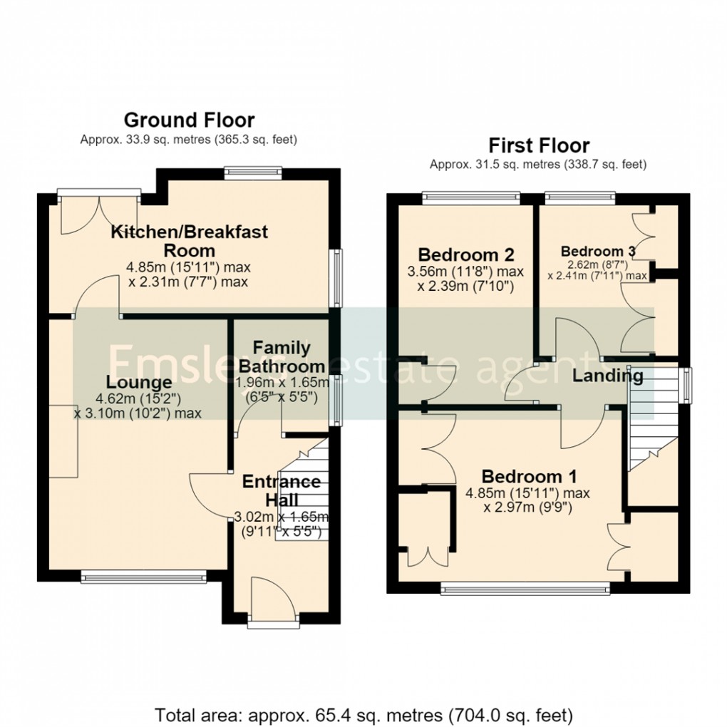 Floorplan for Denesway, Garforth, Leeds