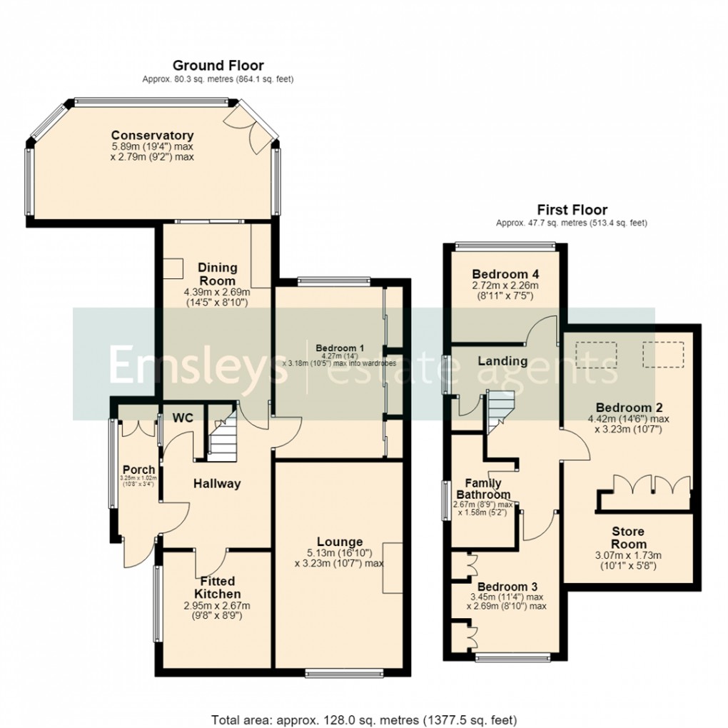 Floorplan for Paddock Close, Garforth Leeds