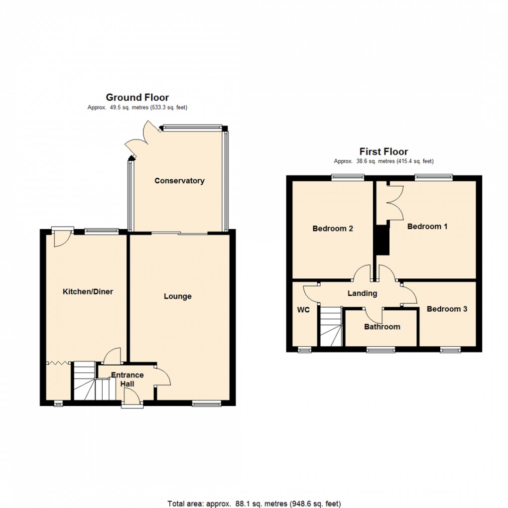 Floorplan for Second Avenue, Rothwell, Leeds