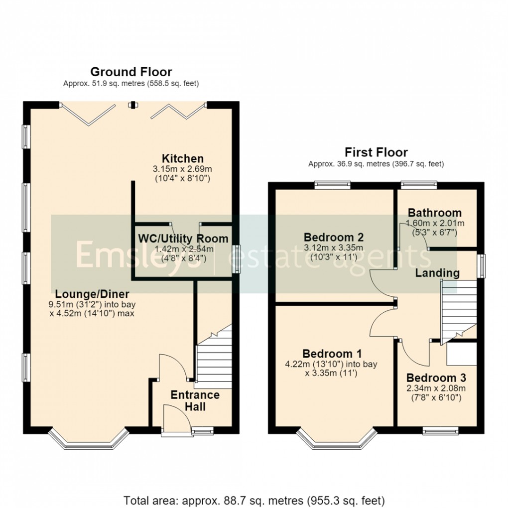 Floorplan for Lawefield Avenue, Rothwell, Leeds