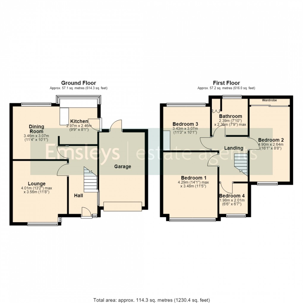 Floorplan for Park West, Rothwell, Leeds