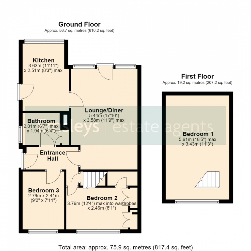 Floorplan for Westbourne Drive, Garforth, Leeds